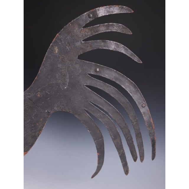 French Artist, Large Handcrafted Cockerel Sculpture, 1880, Iron For Sale - Image 16 of 18