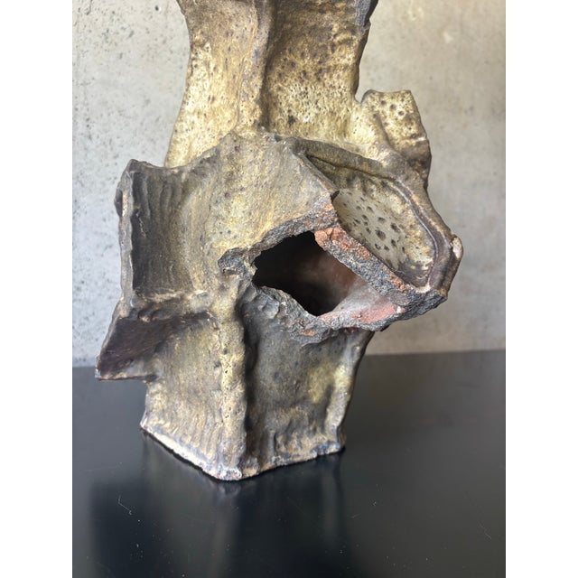 Vintage Mid-Century Brutalist American Studio Pottery Sculptural Vase For Sale In Miami - Image 6 of 10