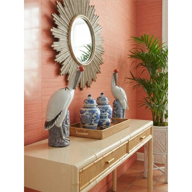 Pair of Vintage Italian Majolica Glazed Ceramic Stork / Heron Sculptures For Sale - Image 12 of 12