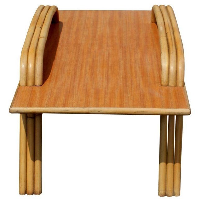 Mid-Century Modern Paul Frankl Style Tropitan Bamboo Coffee Table For Sale - Image 3 of 6