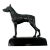 Vintage Doberman Dog Figure Statue Black Metal Desk Animal For Sale