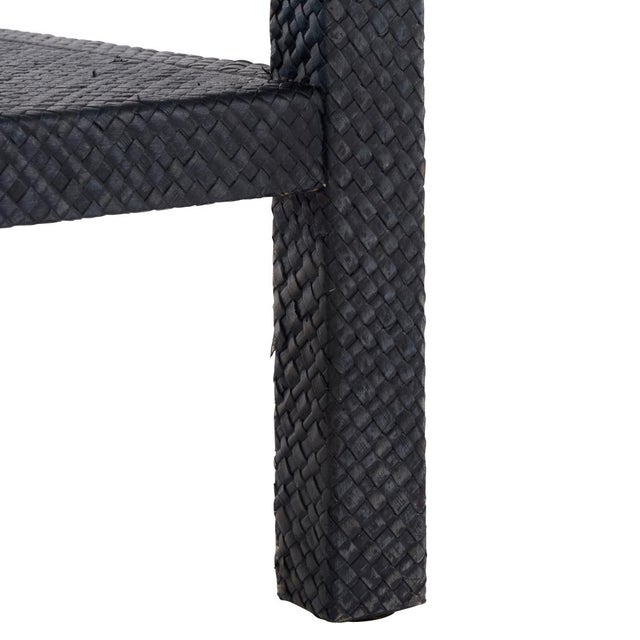 Apis Raffia 1 Drawer 1 Shelf Accent Table in Navy For Sale In Philadelphia - Image 6 of 9