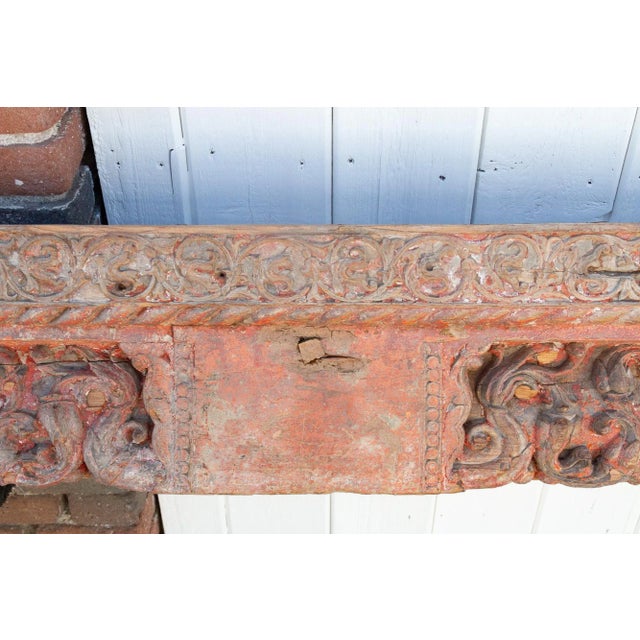 Brown Long 18th Century Gangaur Architectural Carved Beam For Sale - Image 8 of 13