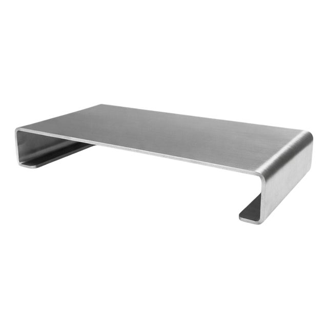 Handmade Desktop Monitor Stand in Stainless Steel by Veliento For Sale