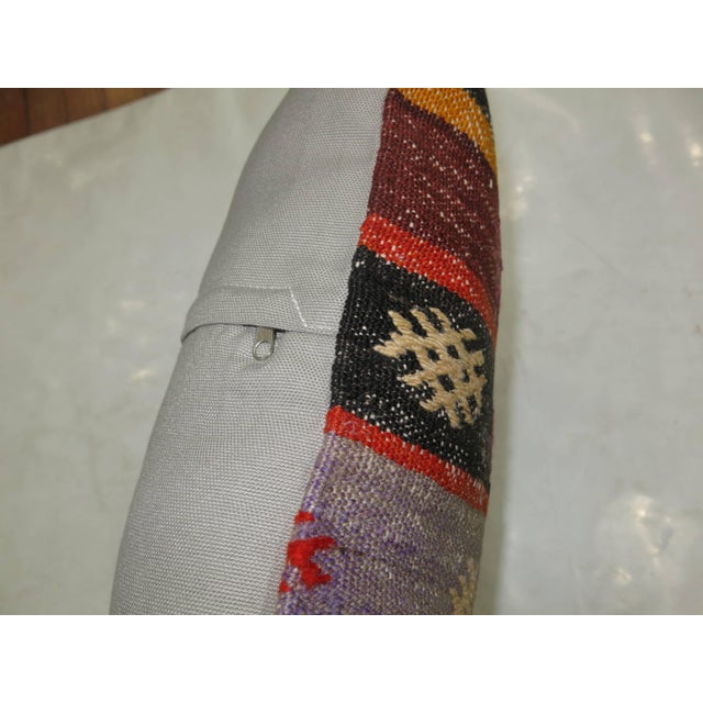 Contemporary Striped Vintage Kilim Pillow For Sale - Image 3 of 5