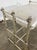 Vintage Maitland-Smith Style Vanity Stool With Metallic Croc Print Upholstery For Sale - Image 10 of 11