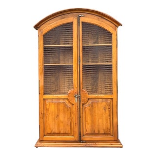 Late 20th Century Vintage Boho Arched Pine Armoire For Sale