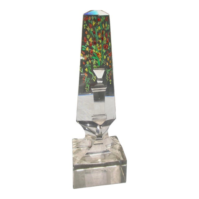 Victorian Crystal Obelisk Optical Trick. Topiary For Sale