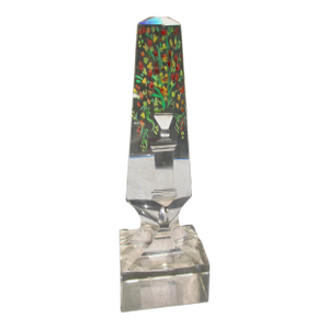 Victorian Crystal Obelisk Optical Trick. Topiary