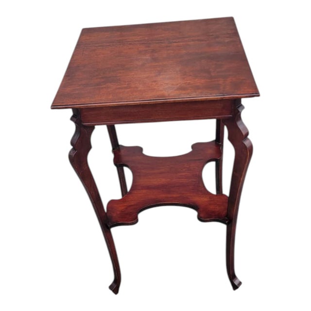 19th Century Solid Cherry Edwardian Two Tier Occasional Table For Sale - Image 11 of 15