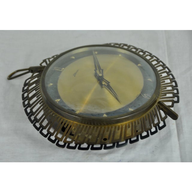 Metal Chiming Clock from Atlanta, 1960s For Sale - Image 7 of 14