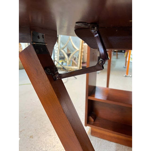 Wood Mid 20 Century Hide-Away Drop Leaf Walnut Dining Table For Sale - Image 7 of 16