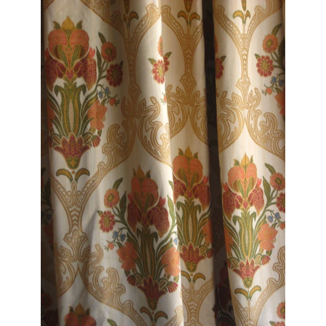 Textile Pair of Vintage Curtains Art Nouveau Style For Sale - Image 7 of 15
