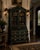 Henredon Oxidized Emerald Bombe Secretary Cabinet With Antiqued Gold Gilding & Chicken Wire Display Hutch For Sale - Image 4 of 5