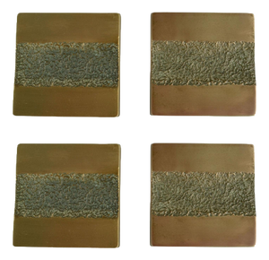 Vintage Architectural Push and Pull Bronze Door Handle Square, 1970s, Set of 5