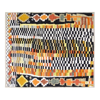 Moroccan Art Deco Hand Knotted Wool Rug, 8'3''x10' For Sale