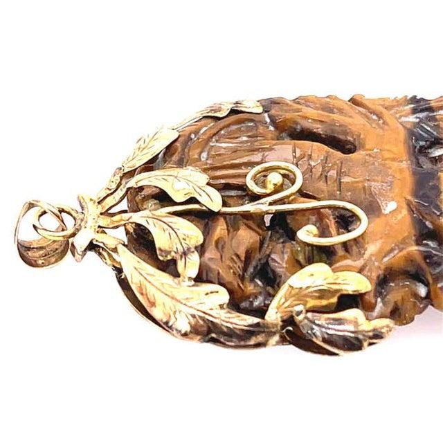 Mid 20th Century 14 Karat Yellow Gold Pendant With Semi Precious Stone For Sale - Image 5 of 10