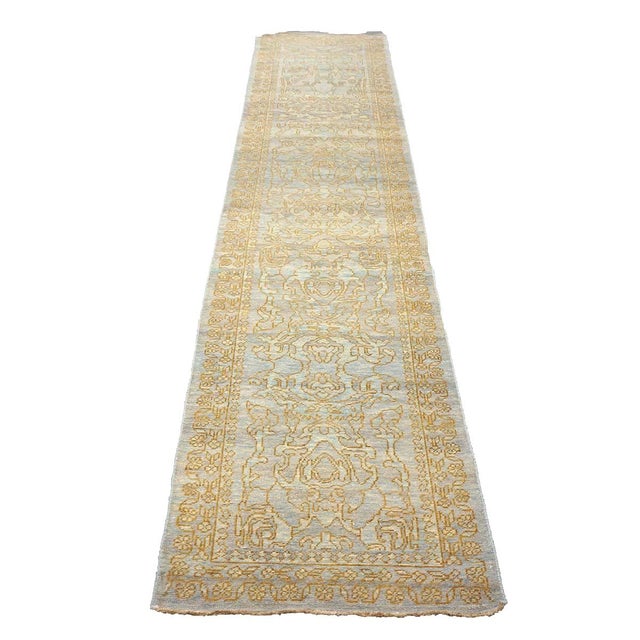 Condition: New Origin: Afghanistan Design: Sultanabad Actual size: 2'9"x 12'2" Thickness: 1/4" Color: Slate, Gold, Grey,...