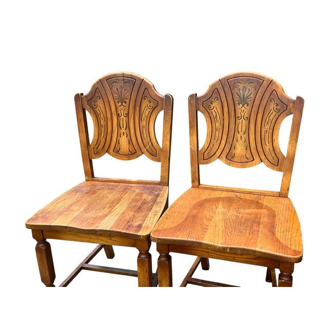 Early 20th Century Carved Wooden Dining Chairs - Set of 6 For Sale - Image 9 of 12
