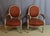 Red Vintage Louis XVI Armchairs, 1950s, Set of 2 For Sale - Image 8 of 12