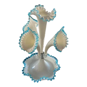 1950s Fenton Epergne Trumpet Vase