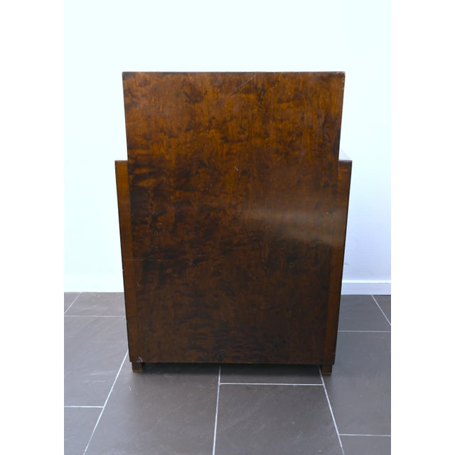 Brown Swedish Grace Flamed Birch Lounge Chairs attributed to Axel Larsson for Bodafors, Late 1920s, Set of 2 For Sale - Image 8 of 9