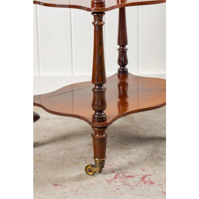 Brown Late 19th Century Victorian Rosewood Whatnot With Scalloped Edge For Sale - Image 8 of 9