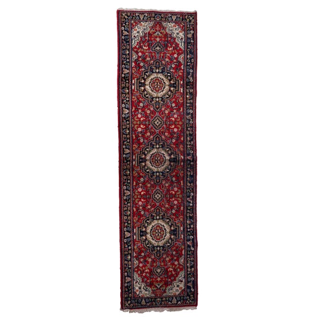 1950s Handmade Persian Malayer Runner 2.6' X 9.4' Rug For Sale - Image 12 of 12