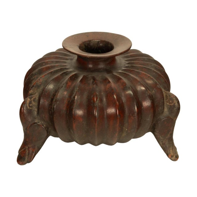 Ancient Pre-Columbian Colima Redware Ceramic Gourd Vessel Circa 100 Bc Ex-Museum For Sale - Image 10 of 15