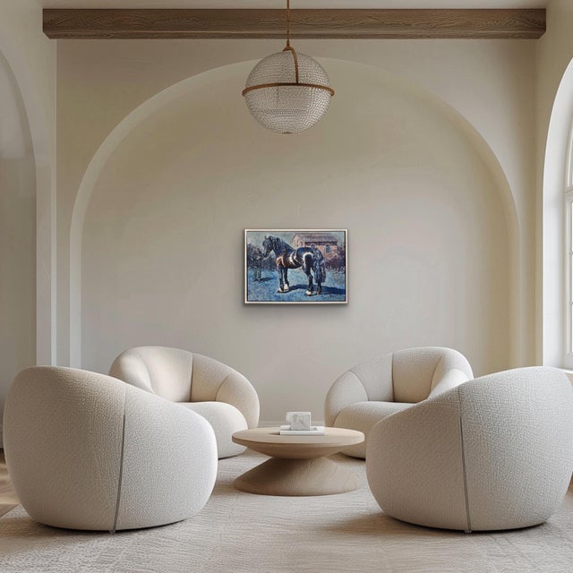 Elin Sian Blake, Fronarth Northern Star, Welsh Cob Native Horse Breed of Wales, 2010, Oil on Canvas, Framed For Sale - Image 16 of 18