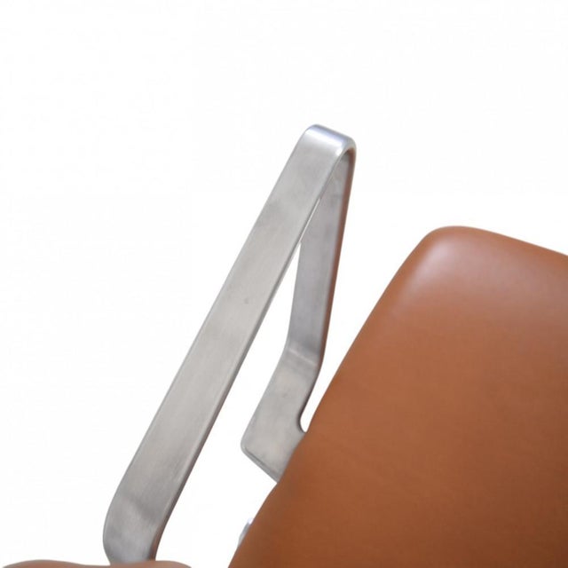 Brown Oxford Office Chair in Walnut and Anilin Leather by Arne Jacobsen, 2000s For Sale - Image 8 of 18