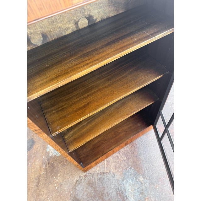 Art Deco Bookcase or Display Cabinet of Burr Walnut With Paneled Glass Door For Sale - Image 10 of 13