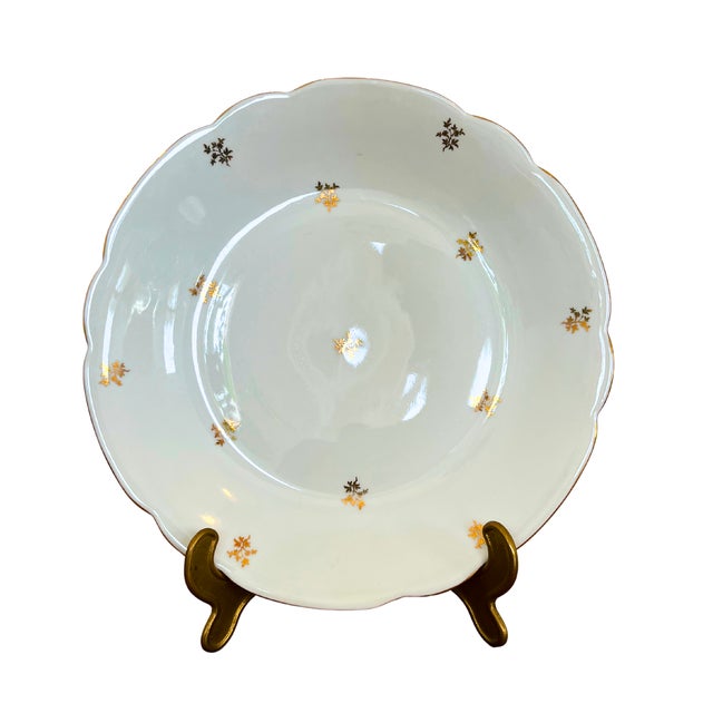 Circa 1956 French Limoges Porcelain Dinner Set With Gilt Edges for 12- 31 Pieces For Sale - Image 10 of 10
