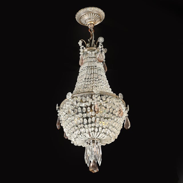 Hollywood Regency Crystal Beaded Chandelier W/ Gilt Bronze Fittings by Baccarat For Sale - Image 16 of 18