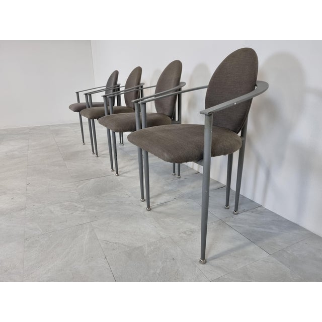 1980s Vintage Dining Chairs by Belgo Chrom, Set of 4, 1980s For Sale - Image 5 of 11
