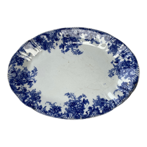 1890s Blue and White English Stoneware Platter by W Adams & Co