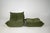 Textile Set of Togo Lounge Chair and Pouf in Khaki Corduroy by Michel Ducaroy for Ligne Roset, 1973 For Sale - Image 7 of 18
