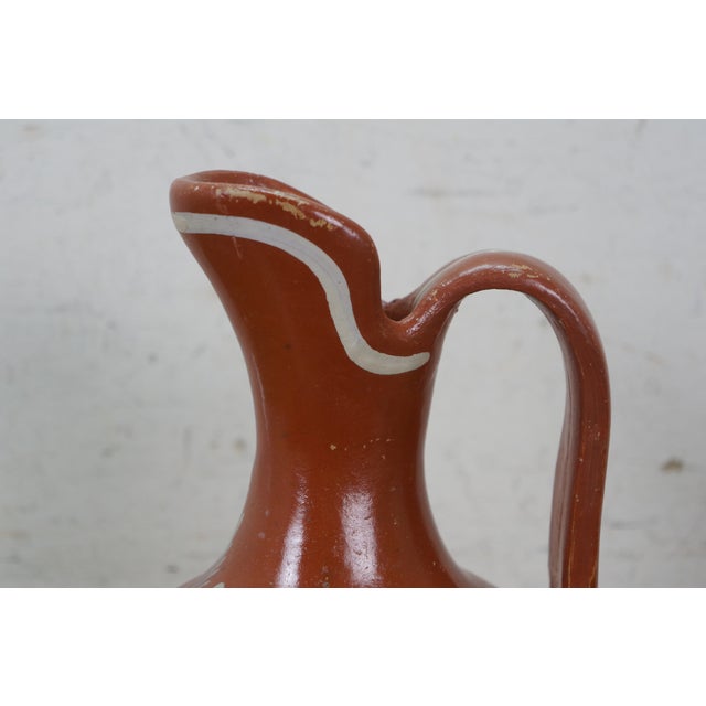 Mid 20th Century Mexican Folk Art Terracotta Pottery Pulque Agave Pitcher Water Jug 13" For Sale - Image 6 of 12