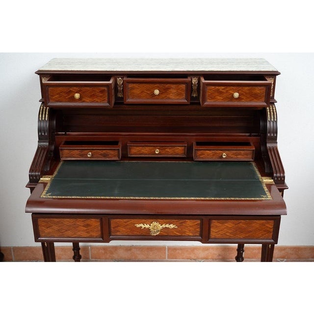 Antique Napoleon III Roller Desk in Polychrome Wood, France, 19th Century For Sale - Image 3 of 8