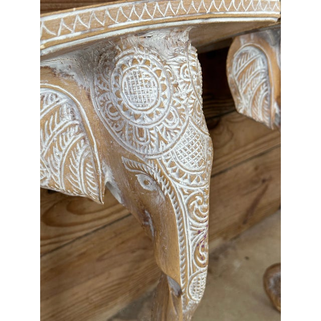 Vintage Regency Sculptural Elephant Carved Wood Wall Bracket Shelves-Pair For Sale - Image 10 of 12