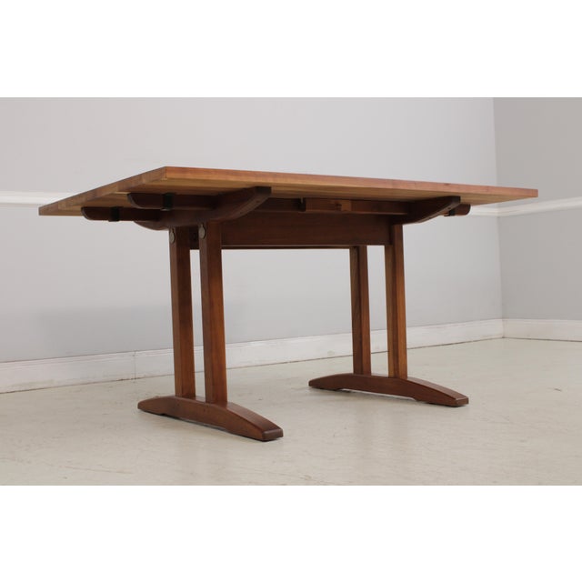 Stickley Cherry Mission Trestle Table For Sale - Image 14 of 18
