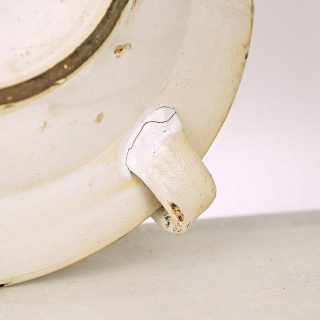 Antique Italian Terracotta Dish with Flower Decor For Sale - Image 5 of 8