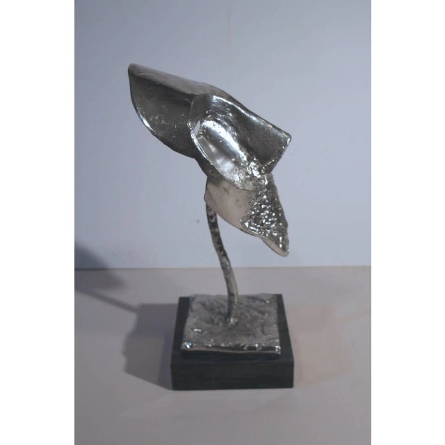 Mid 20th Century Abstract Cast Metal Bust on Marble Base For Sale - Image 5 of 9