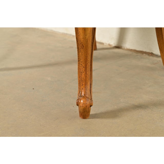 Thomasville French Provincial Louis XV Carved Walnut and Cane Back Side Chairs or Dining Chairs, Pair For Sale - Image 9 of 14