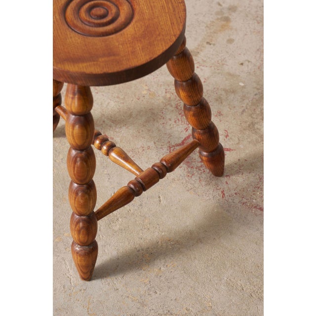 Wood Vintage French Bobbin Stool For Sale - Image 7 of 10