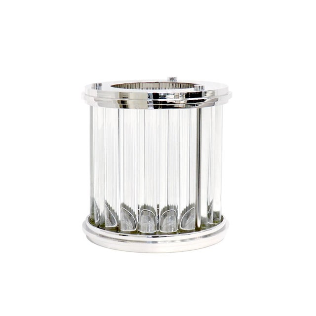 Pasargad Home Lucian Lucite & Stainless Steel Hurricane 10.5"x11" For Sale In New York - Image 6 of 6