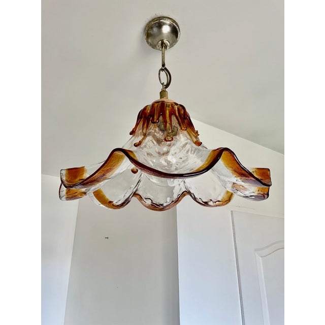 Tulip Pendant Light in Murano Glass, Italy, 1970 For Sale - Image 6 of 14