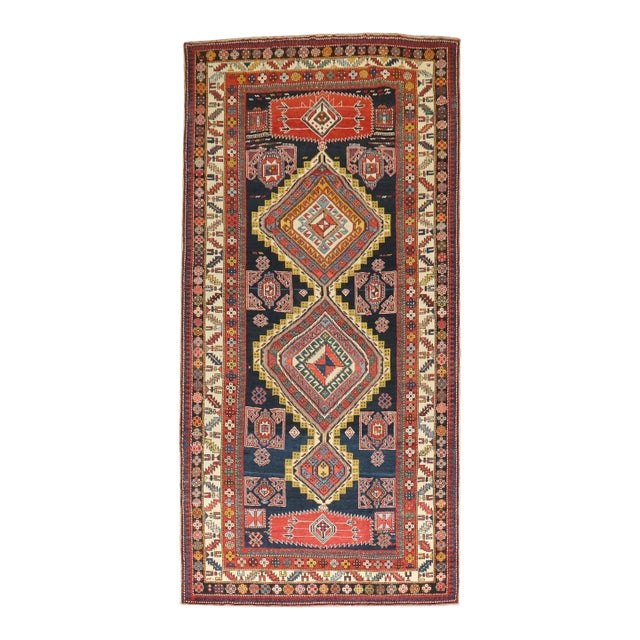 19th Century Antique Zabihi Collection Large Gallery Size Shirvan Rug For Sale