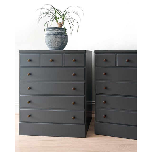 Contemporary Late 20th Century Refinished Ethan Allen Oversized Nightstands, A Pair For Sale - Image 3 of 5
