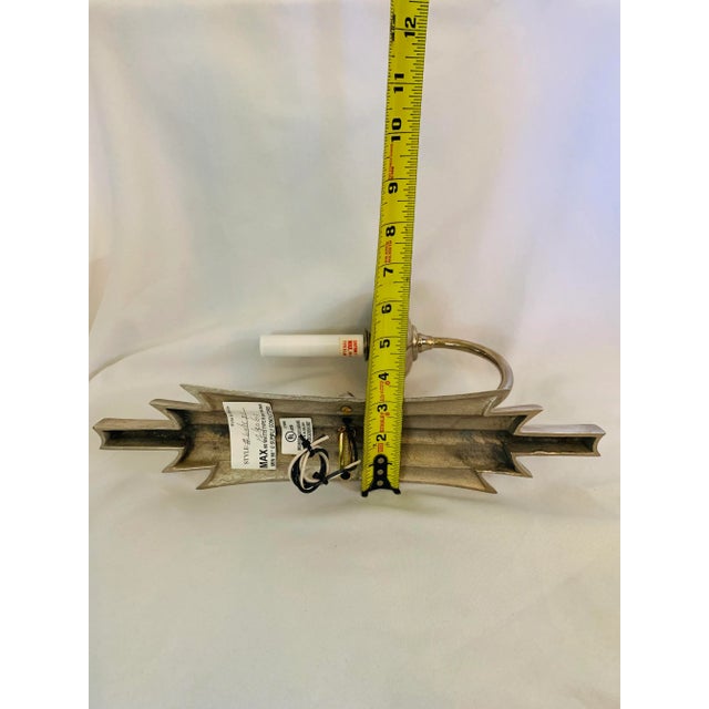 Foundry Showroom Weiss & Biheller Hollywood Regency/Deco Nickel Finish Wall Sconce For Sale - Image 10 of 13